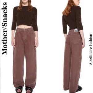 MOTHER Snacks Pleated Fun Dip Puddle French Toast Brown Size 30